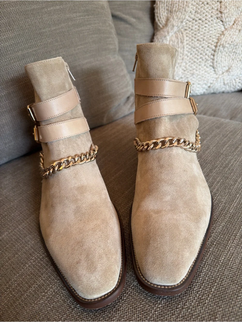 ALDO Men’s Tan Suede Buckle Boots